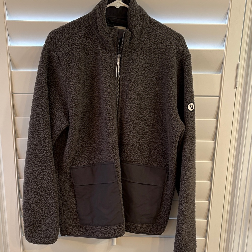 Vuori Men's Charcoal Zip-Up Sweater